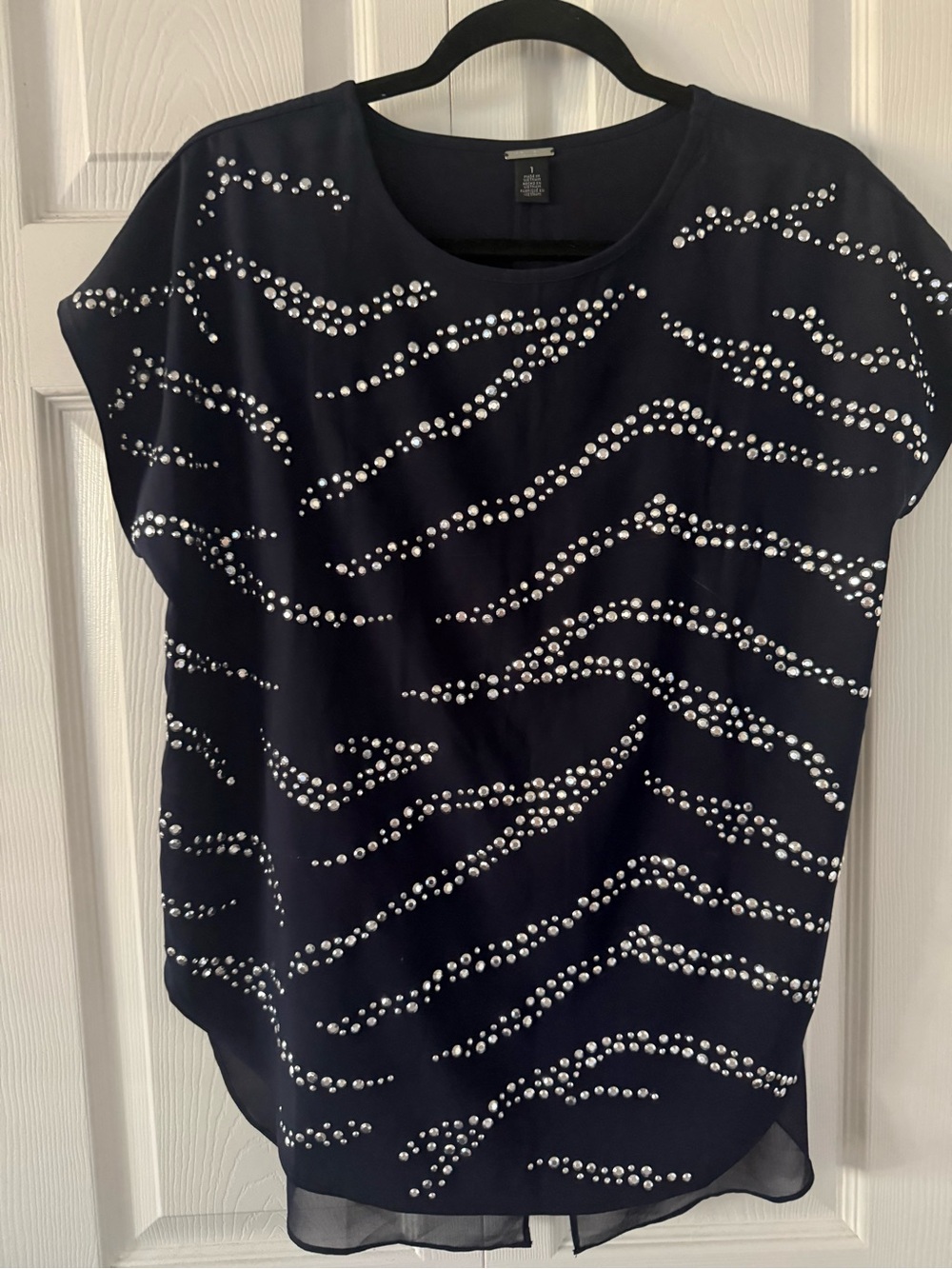 Black Label by Chico Navy Blue Women's Top - Elegant Evening Tee